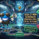 Printable 2026-27 NBA Schedules