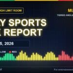 Daily Sports Risk Report for August 25, 2026 covering the MLB and WNBA slate with green, yellow, and red risk tiers