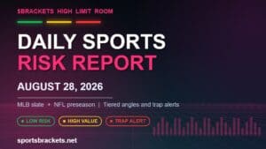 Read more about the article Daily Sports Risk Report (August 28, 2026): MLB and NFL Preseason Slate, Tiered Angles and Trap Alerts