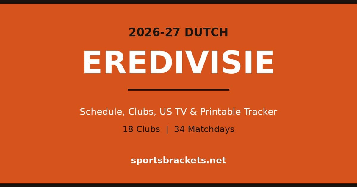2026-27 Eredivisie schedule