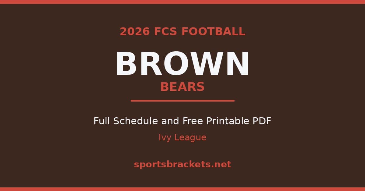 2026 Brown Bears football schedule