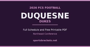 Read more about the article 2026 Duquesne Football Schedule and Printable PDF