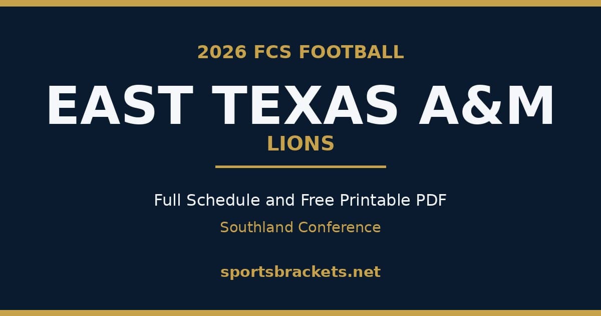 2026 East Texas A&M Lions football schedule