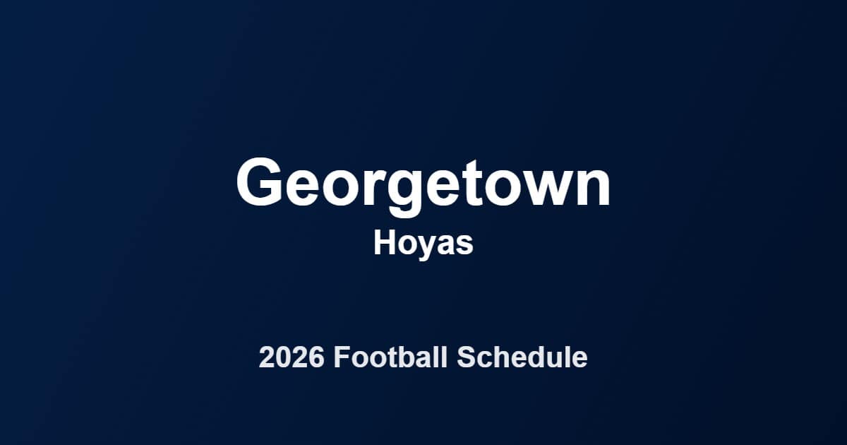 2026 Georgetown Hoyas football schedule
