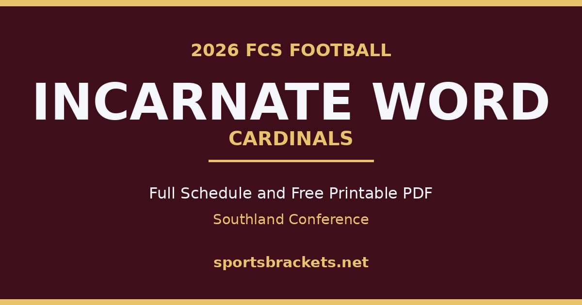 2026 Incarnate Word Cardinals football schedule