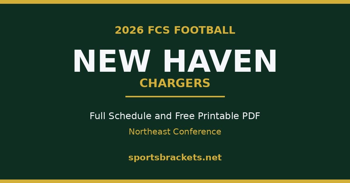 2026 New Haven Chargers football schedule