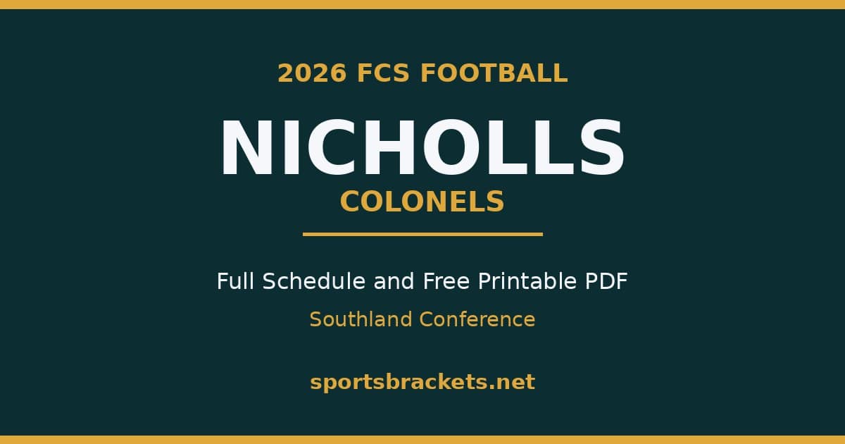 2026 Nicholls Colonels football schedule