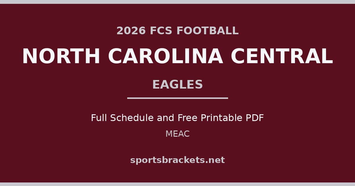 2026 North Carolina Central Eagles football schedule