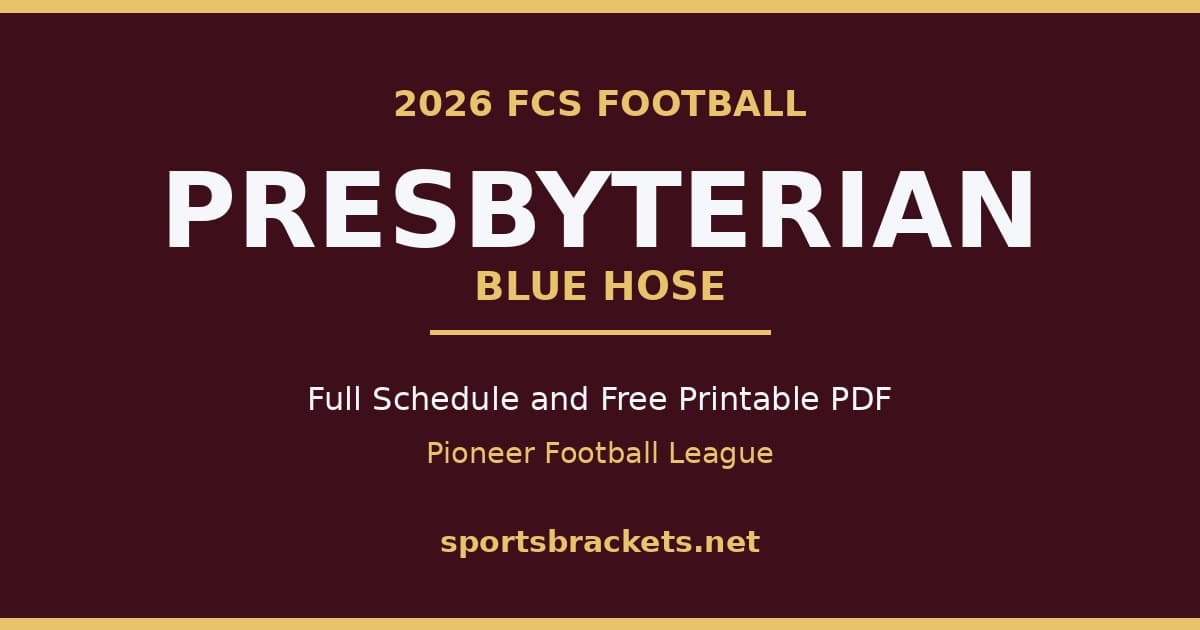 2026 Presbyterian Blue Hose football schedule