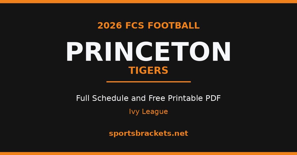 2026 Princeton Tigers football schedule