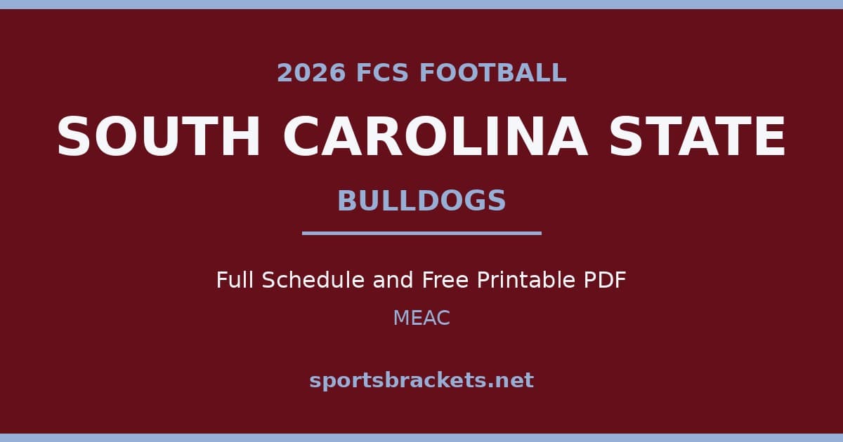 2026 South Carolina State Bulldogs football schedule
