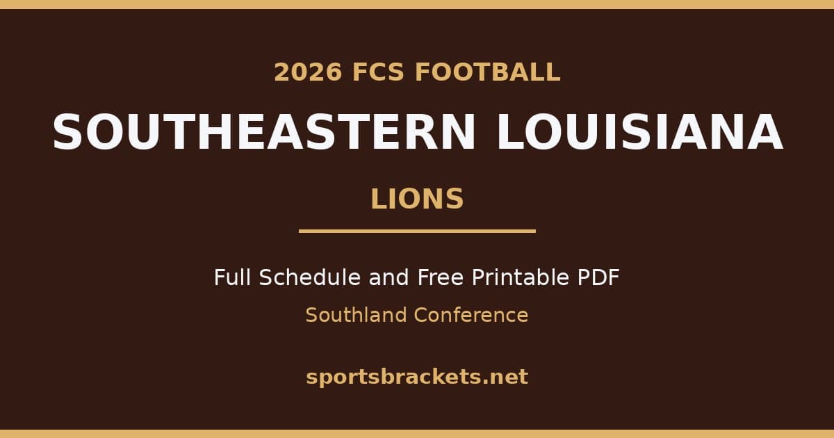 2026 Southeastern Louisiana Lions football schedule