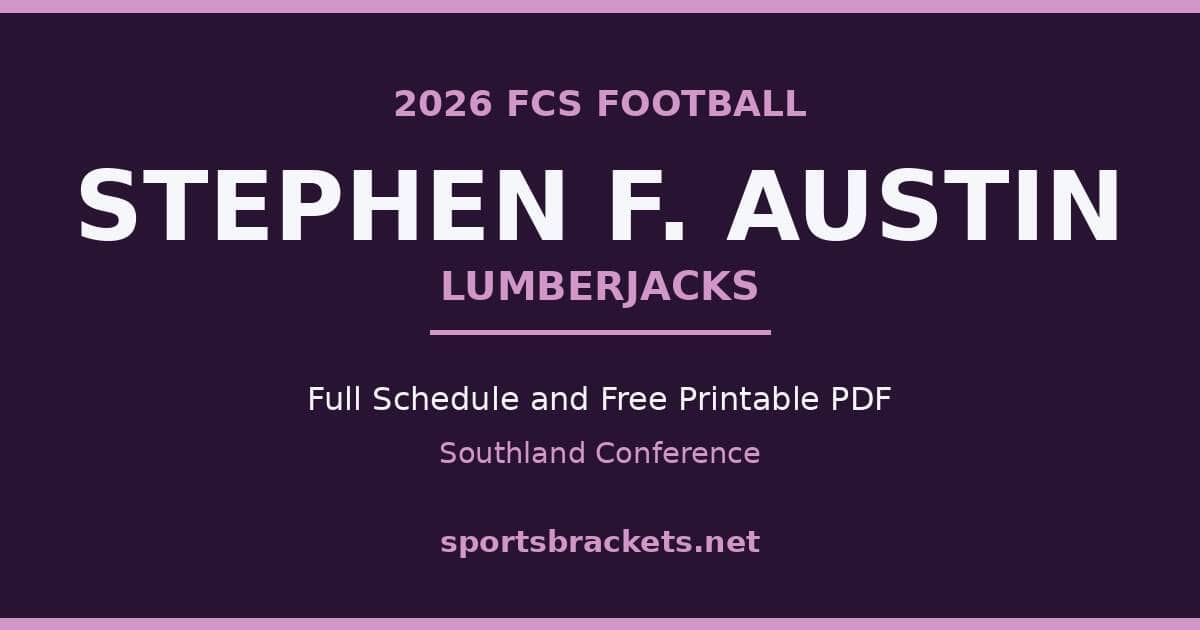 2026 Stephen F. Austin Lumberjacks football schedule