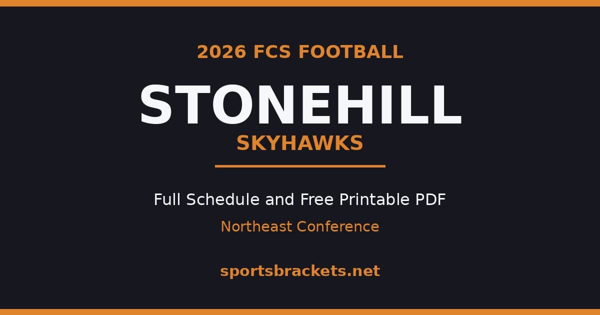 2026 Stonehill Skyhawks football schedule