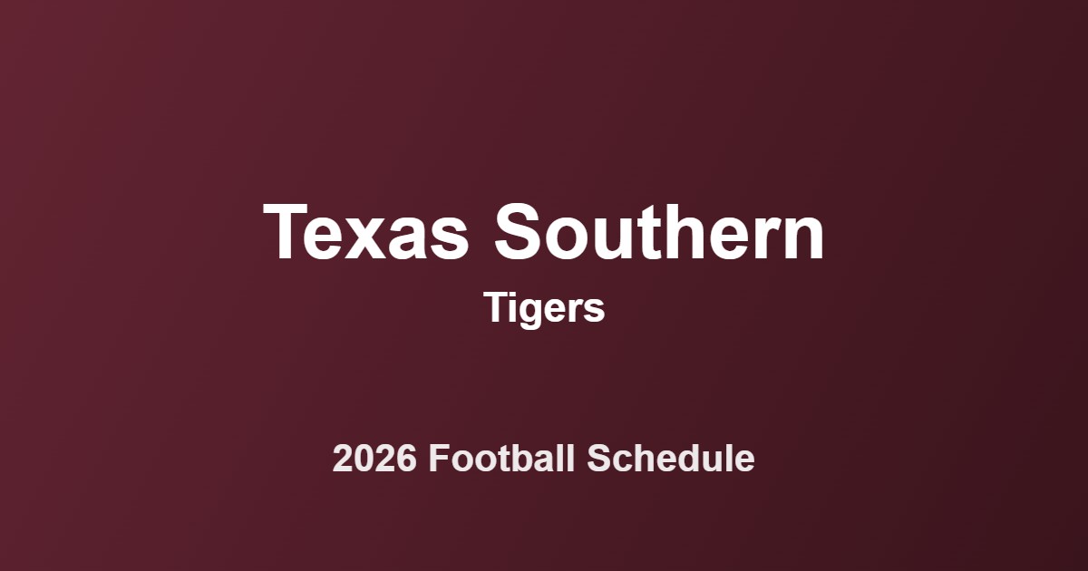 2026 Texas Southern Tigers football schedule