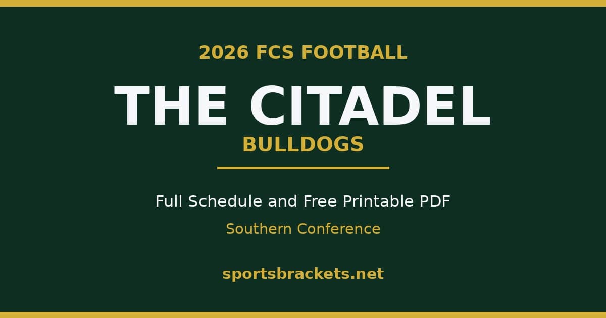 2026 The Citadel Bulldogs football schedule