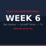 2026 college football Week 6 top games, kickoff times and TV