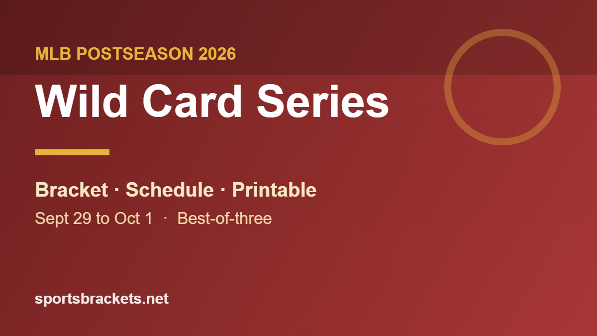 2026 MLB Wild Card Series printable bracket and schedule