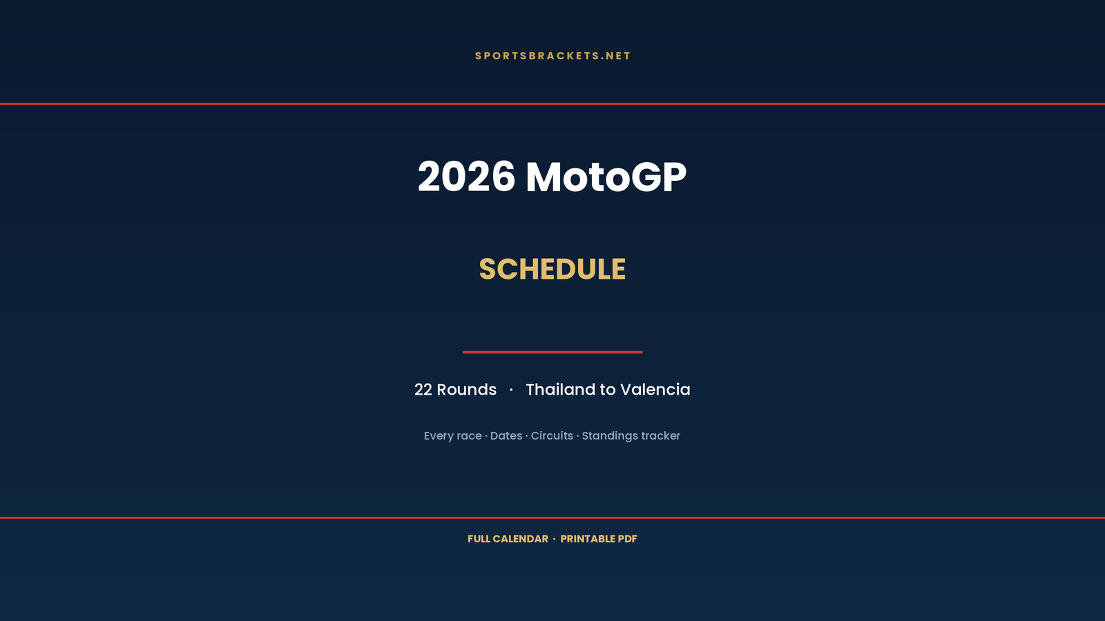 2026 MotoGP schedule, all 22 rounds