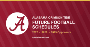 Alabama future football schedule card for 2027, 2028 and 2029