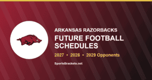 Arkansas future football schedule card for 2027, 2028 and 2029