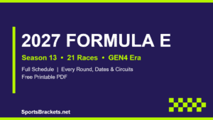 2027 Formula E Season 13 calendar, all 21 races
