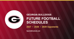 Georgia future football schedule card for 2027, 2028 and 2029