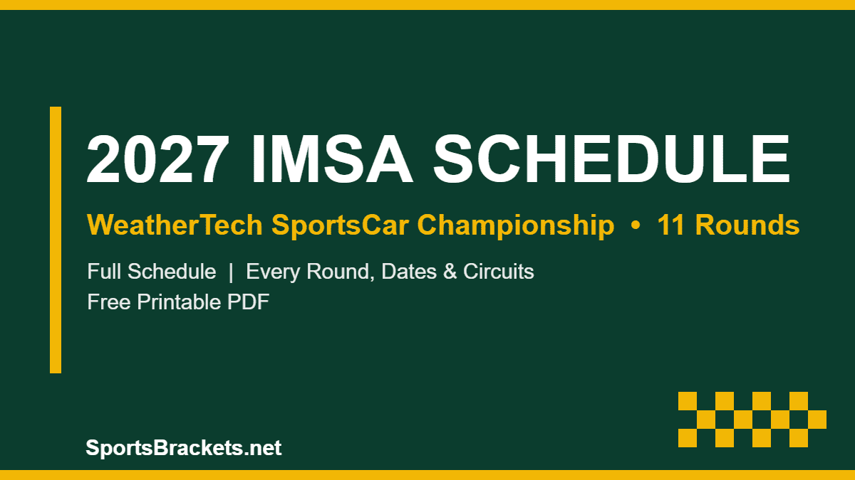 2027 IMSA WeatherTech SportsCar Championship schedule, all 11 rounds