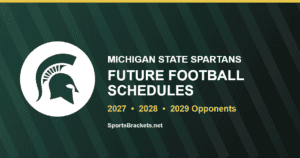 Michigan State future football schedule card for 2027, 2028 and 2029