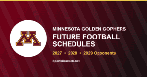 Minnesota future football schedule card for 2027, 2028 and 2029