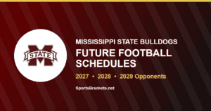 Mississippi State future football schedule card for 2027, 2028 and 2029