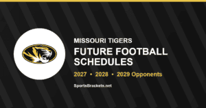 Missouri future football schedule card for 2027, 2028 and 2029