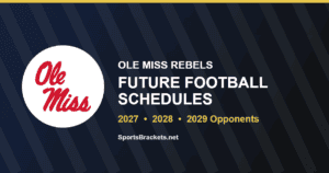 Ole Miss future football schedule card for 2027, 2028 and 2029