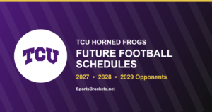 TCU future football schedule card for 2027, 2028 and 2029