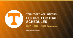 Tennessee future football schedule card for 2027, 2028 and 2029