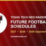 Texas Tech future football schedule card for 2027, 2028 and 2029