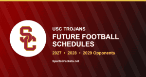 USC future football schedule card for 2027, 2028 and 2029