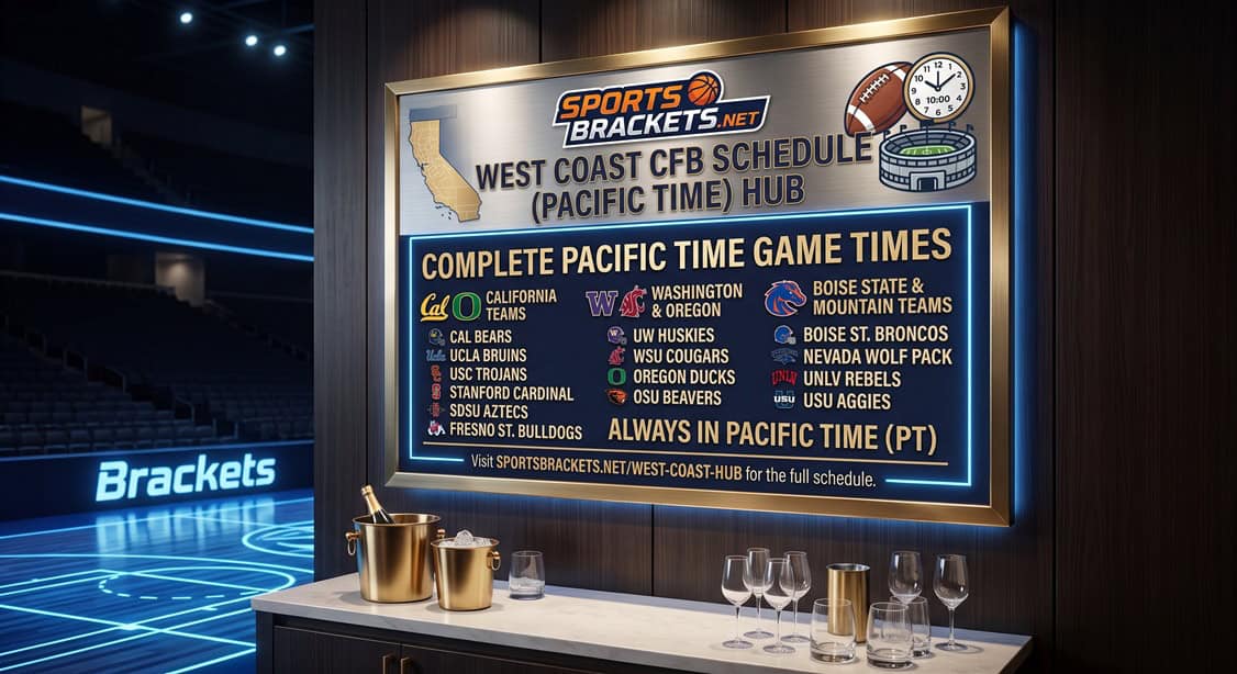 West Coast college football schedule in Pacific Time