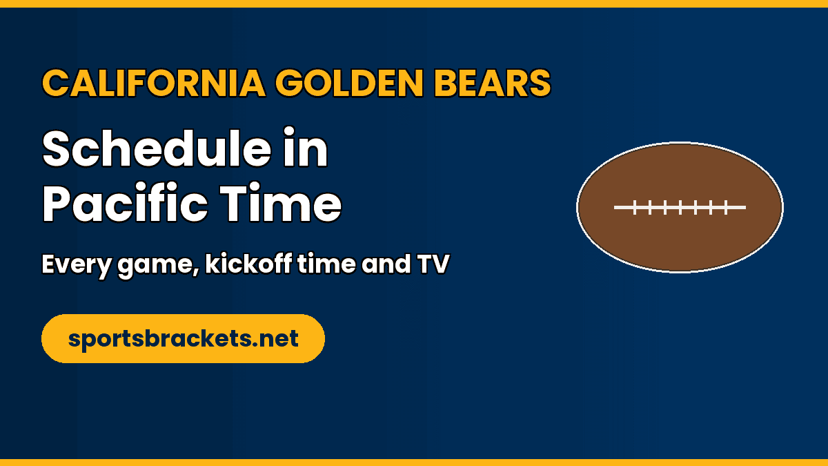 california-golden-bears-2026-schedule-pacific-time - Sports Brackets California Golden Bears 2026 schedule in Pacific Time