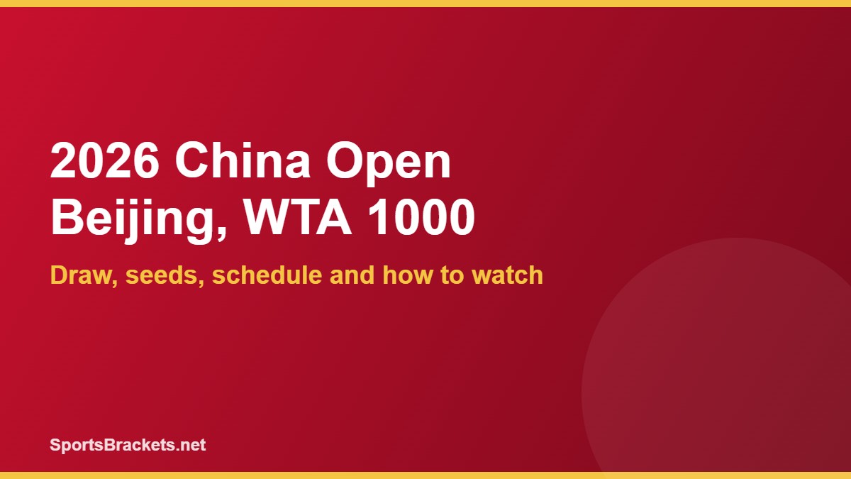 2026 China Open Beijing draw and schedule