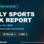 Daily Sports Risk Report September 16 2026 hero graphic with green yellow and red tier accents for the MLB slate