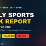 Daily Sports Risk Report for September 22 2026 covering the MLB and WNBA slate with green yellow and red risk tiers
