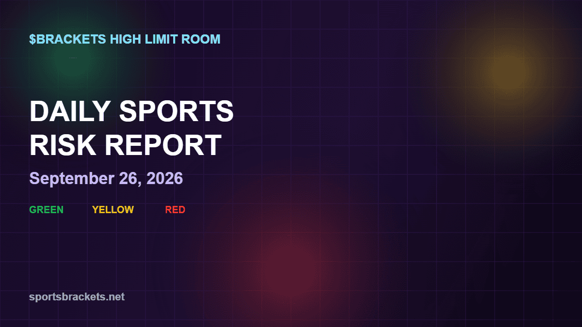 Daily Sports Risk Report September 26, 2026, MLB and College Football slate, $BRACKETS High Limit Room