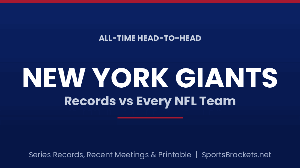 New York Giants all-time records vs every NFL team