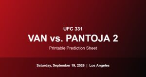 Read more about the article UFC 331 Fight Card: Printable Prediction Sheet and Bout Order (Van vs Pantoja 2)
