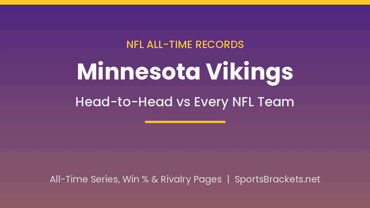 Minnesota Vikings All-Time Head-to-Head Records vs Every NFL Team