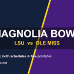 Magnolia Bowl LSU vs Ole Miss rivalry split graphic, series history and printable