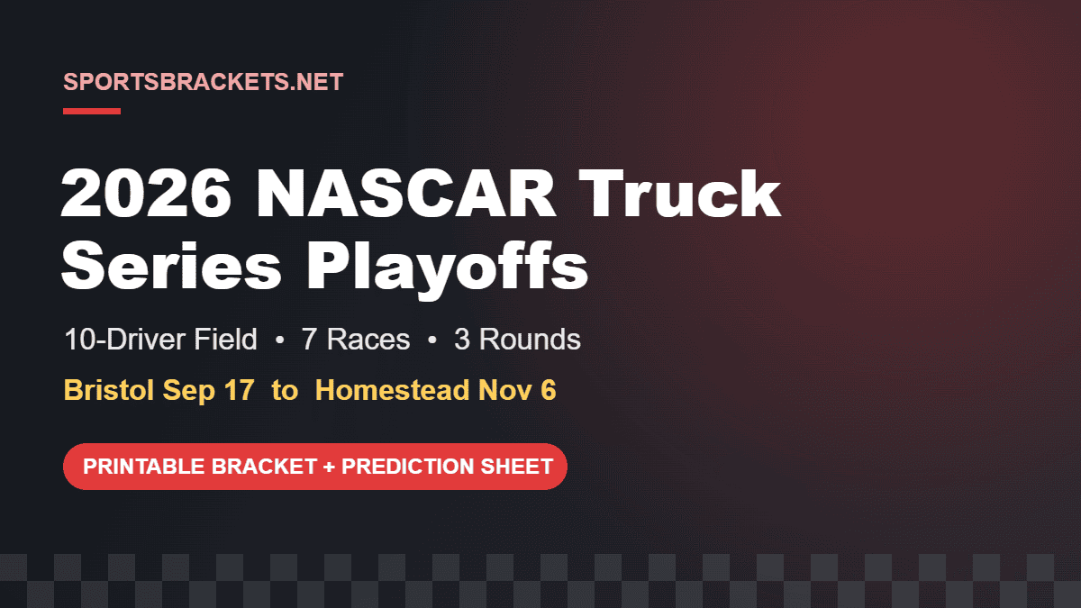 2026 NASCAR Truck Series playoff bracket printable