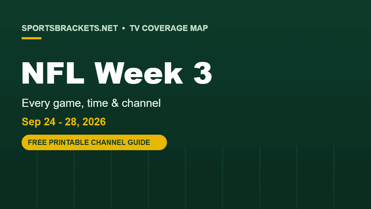 2026 NFL Week 3 TV coverage map printable