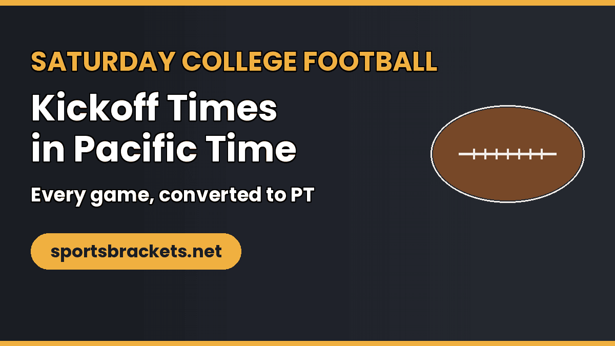 saturday-cfb-kickoff-times-pacific-time - Sports Brackets Saturday college football kickoff times in Pacific Time